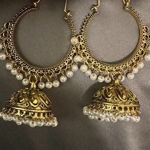 Indian Jewelry Tassel Drop Jhumka Earrings - Never Worn